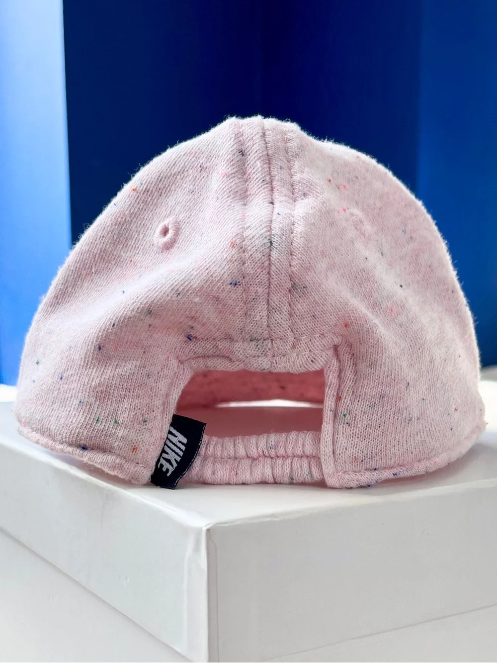 Nike Baby French Terry Knit Cotton Cap in “Speckled Pink Foam”